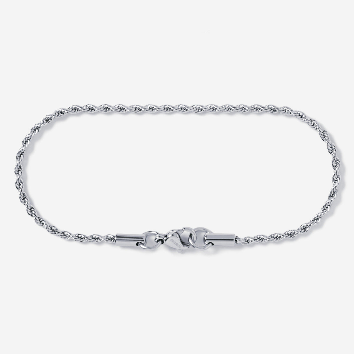 A stainless steel men's rope chain necklace from Australian jewellery brand Billie Jo, featuring a twisted link design in a silver tone finish.