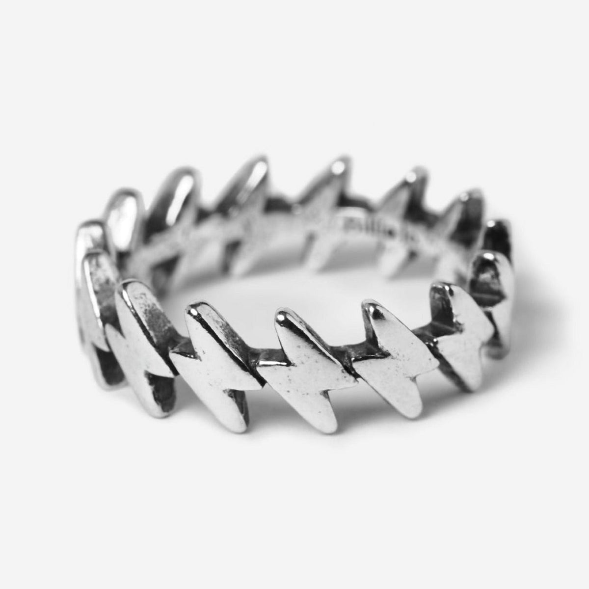 Billie Jo's Surge Ring in 925 sterling silver, featuring a bold, continuous jagged design. A modern piece of Australian men's jewellery.