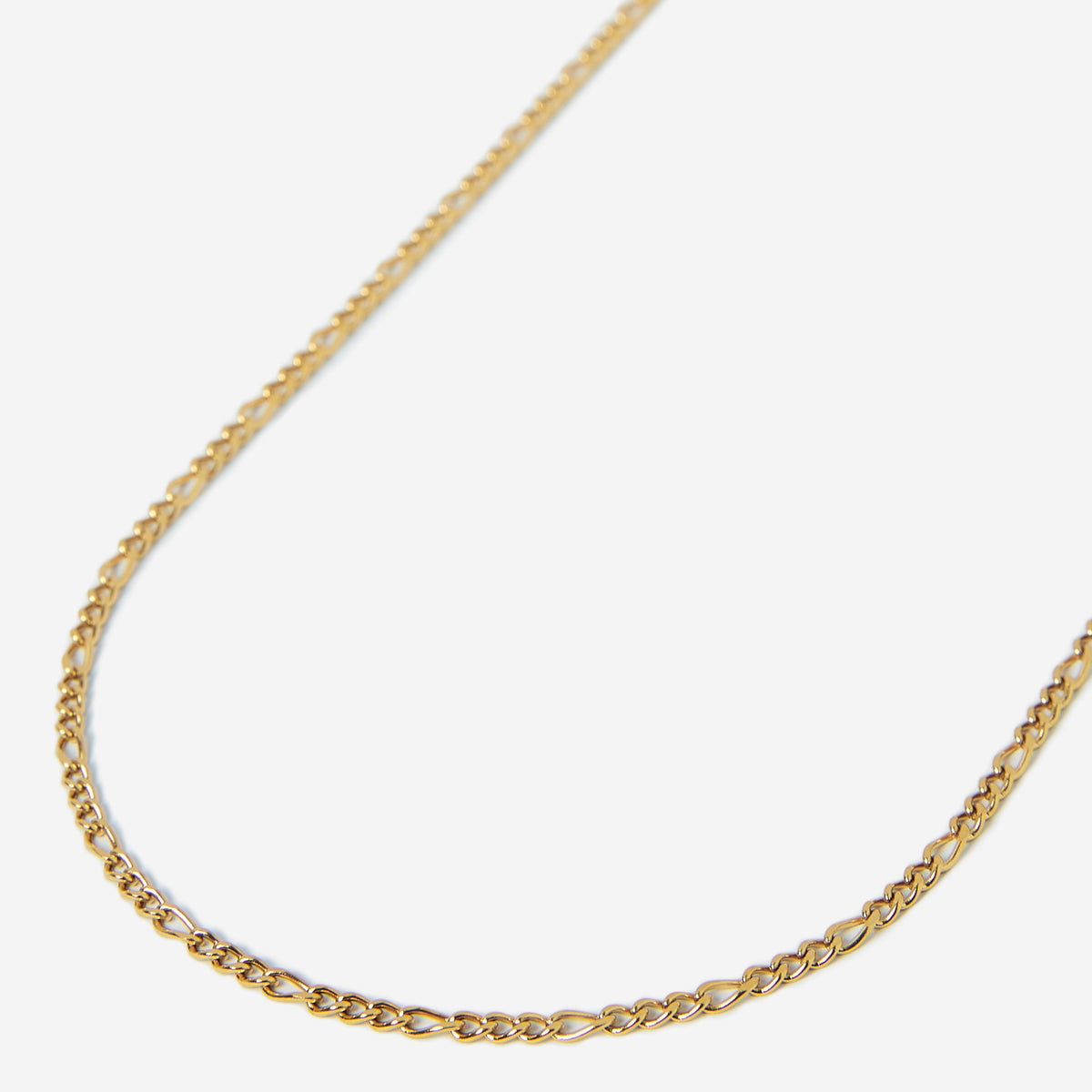 A waterproof gold stainless steel men's figaro chain necklace from Australian jewellery brand Billie Jo, featuring a thick bold alternating link design built to resist tarnish and everyday wear.