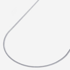 A silver stainless steel men's slim curb chain necklace from Australian jewellery brand Billie Jo, the perfect waterproof and sweat proof everyday bracelet and an ideal gift for men who love low maintenance jewellery
