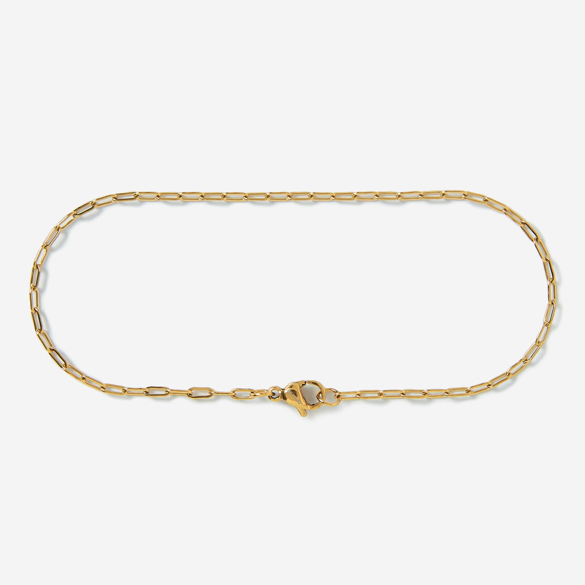 A gold stainless steel men's slim link chain bracelet from Australian jewellery brand Billie Jo, featuring a durable waterproof and sweat proof finish, designed for everyday wear and presented as the perfect gift for him.