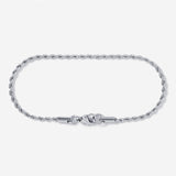 A stainless steel men's rope chain necklace from Australian jewellery brand Billie Jo, featuring a twisted link design in a silver tone finish.
