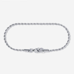 A stainless steel men's rope chain necklace from Australian jewellery brand Billie Jo, featuring a twisted link design in a silver tone finish.