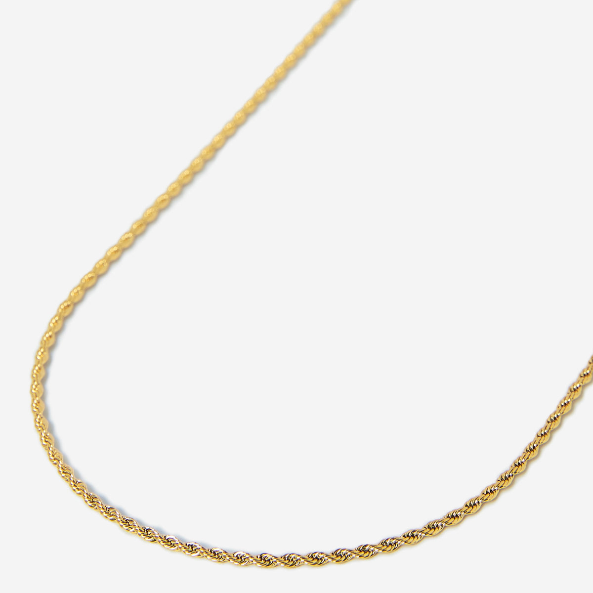 A stainless steel men's rope chain necklace from Australian jewellery brand Billie Jo, featuring a twisted link design in a gold finish.