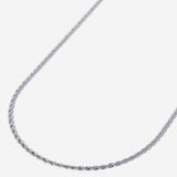 A stainless steel men's rope chain necklace from Australian jewellery brand Billie Jo, featuring a twisted link design in a silver tone finish.