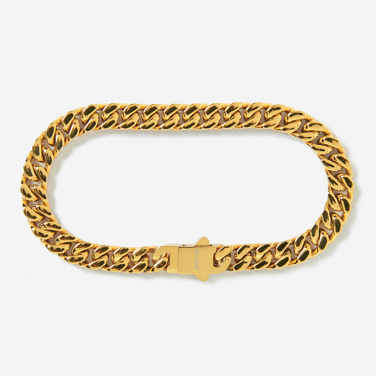 A gold stainless steel men's thick bracelet from Australian jewellery brand Billie Jo, featuring a casual everyday style with a secure clasp.