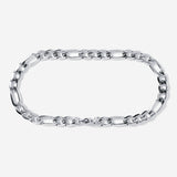 A stainless steel men's figaro chain necklace from Australian jewellery brand Billie Jo, featuring a thick bold alternating link design in a polished silver tone finish, perfect for everyday wear.