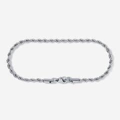 A stainless steel men's rope chain bracelet from Australian jewellery brand Billie Jo, featuring a twisted link design in a silver finish.