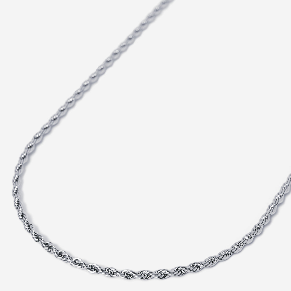 A stainless steel men's rope chain necklace from Australian jewellery brand Billie Jo, featuring a twisted link design in a silver tone finish.