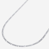 A waterproof silver stainless steel men's figaro chain necklace from Australian jewellery brand Billie Jo, featuring a thick bold alternating link design built to resist tarnish and everyday wear.