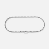 Billie Jo's Slim Rope Bracelet in 925 sterling silver, a minimalist men's jewellery piece with a twisted rope design and secure clasp, on a white background.