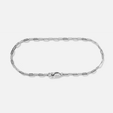 A sterling silver Slim Link Bracelet from Australian men's jewellery brand Billie Jo, laid flat on a white background to showcase its modern design.