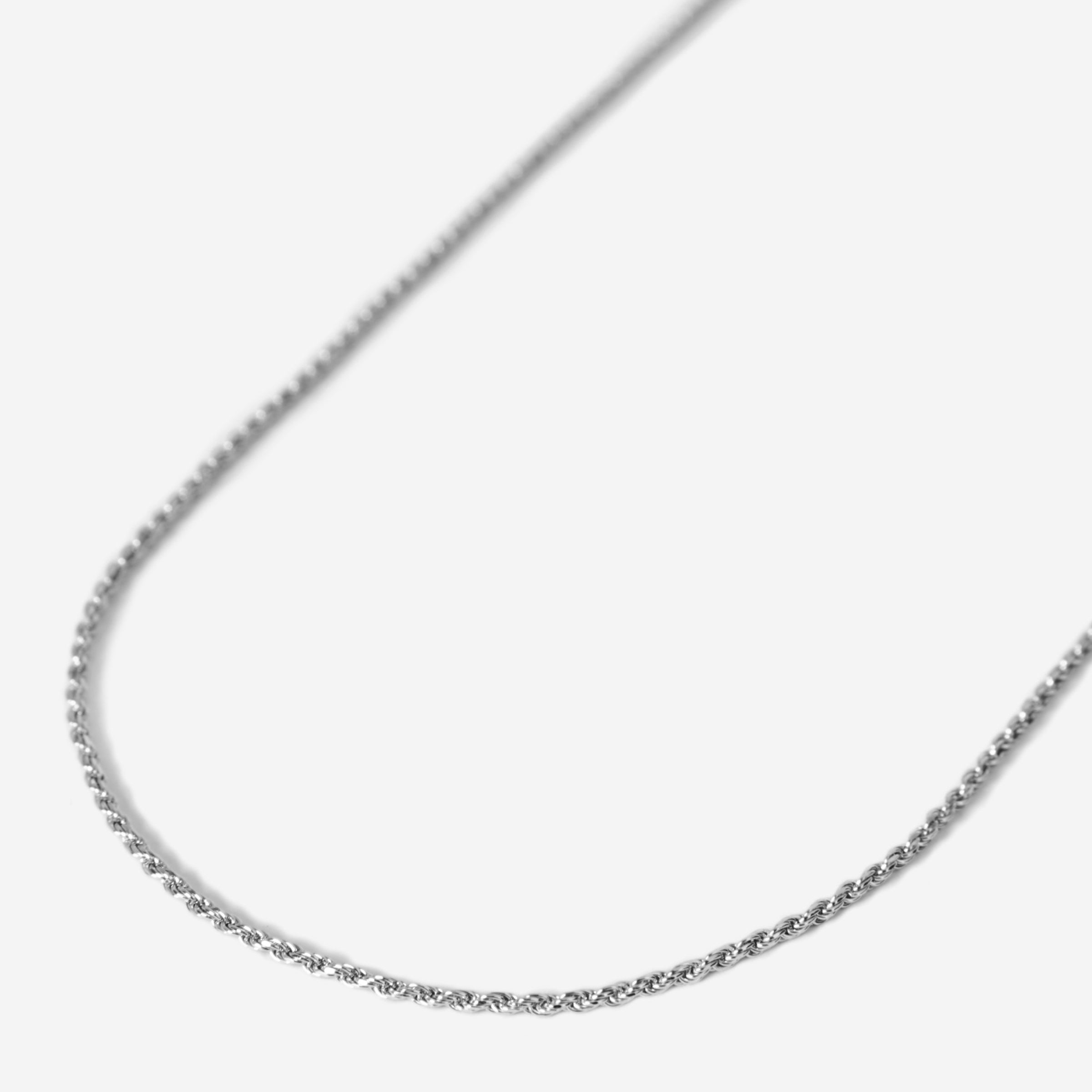 Billie Jo's Slim Rope Necklace in sterling silver, a classic men's jewellery piece from our Gold Coast studio. A timeless rope chain for everyday wear.