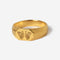 Billie Jo's 18k gold vermeil Revival Ring, a bold men's signet ring with a striking butterfly design, shot on a clean white background. A modern piece of Australian men's jewellery.
