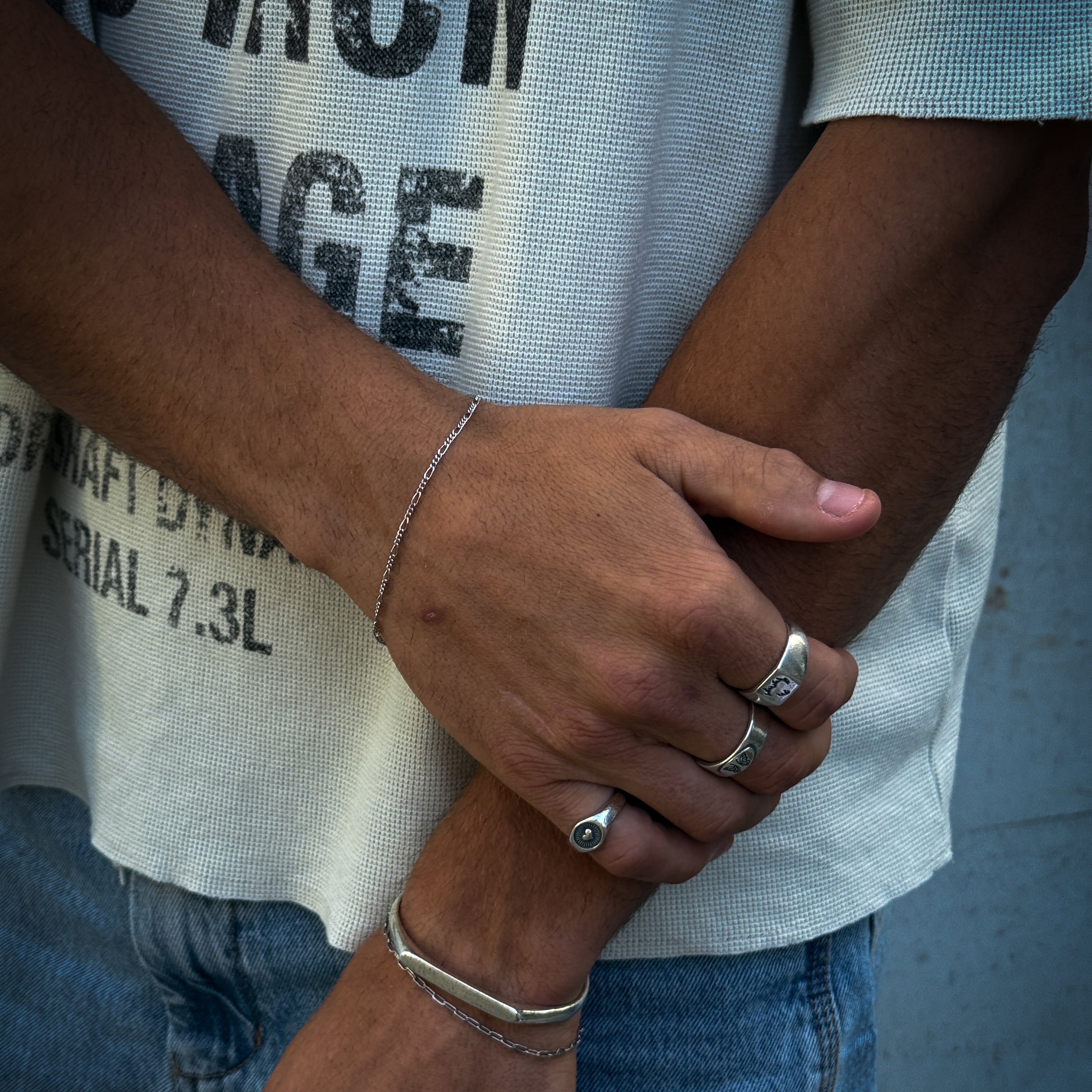 SLIM FIGARO BRACELET - Men's Sterling Silver Jewellery by Billie Jo