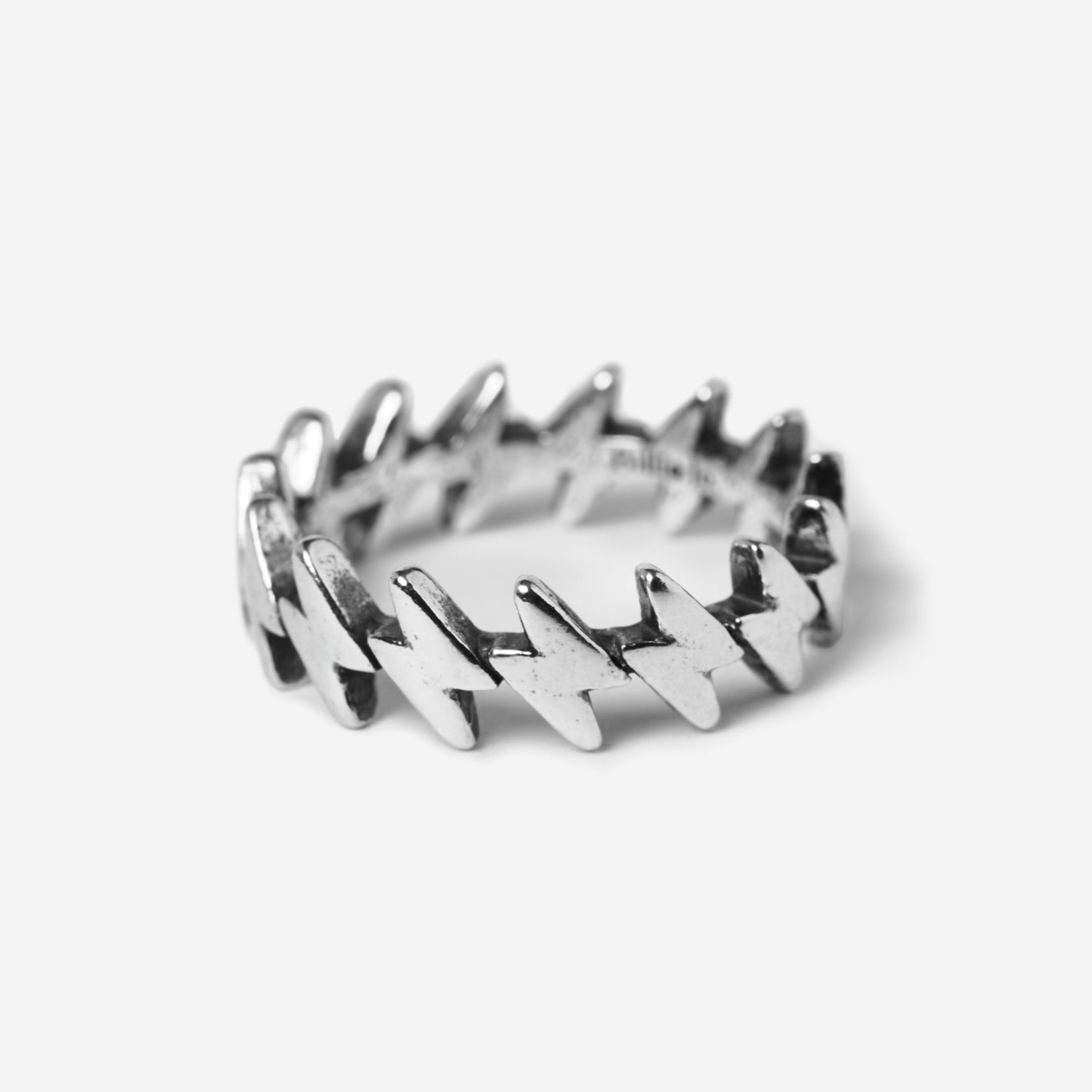 Billie Jo's Surge Ring in 925 sterling silver, featuring a bold, continuous jagged design. A modern piece of Australian men's jewellery.