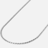 A sterling silver Rope Necklace from Australian men's jewellery brand Billie Jo, shown against a clean white background to highlight its intricate, twisted design.