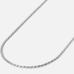 A sterling silver Rope Necklace from Australian men's jewellery brand Billie Jo, shown against a clean white background to highlight its intricate, twisted design.