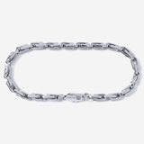 Silver chain bracelet on a white background
