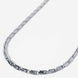 Silver chain necklace on a white background
