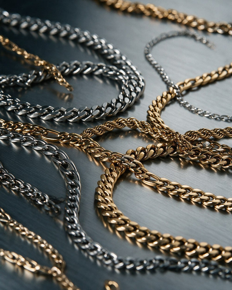 Silver and gold chain necklaces