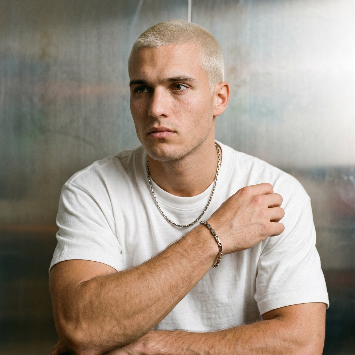 A stainless steel men's silver chain bracelet & necklace from Australian jewellery brand Billie Jo, featuring a waterproof and sweat proof design perfect for everyday wear and gifting.