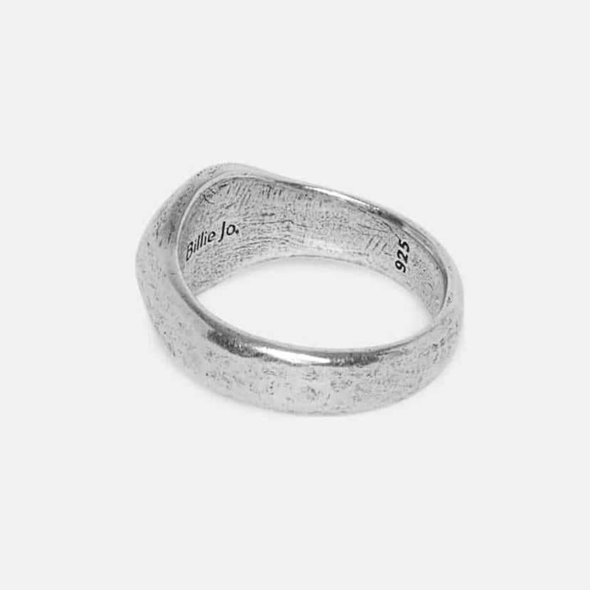 The inside of the sterling silver Signet Ring, showing the 'Billie Jo' and '925' stamps that guarantee authenticity and quality craftsmanship.